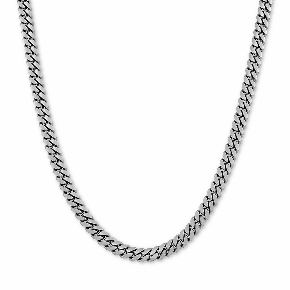Macys Cuban Link Chain Necklaces in Sterling Silver - Picture 1 of 4